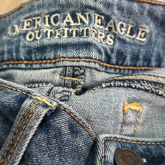 American Eagle Jeans Artist Crop Distressed Stretch AE Y2K Straight Boot Vintage - Picture 11 of 12